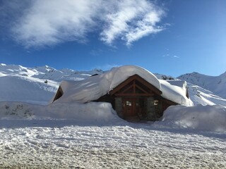 Snow covered house