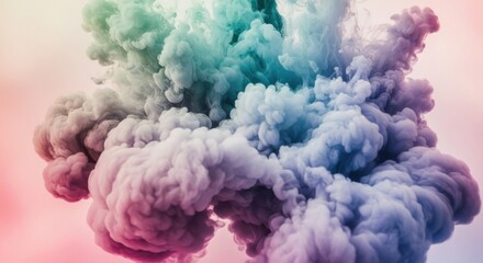 Fototapeta premium Vibrant Abstract Smoke Cloud Explosion with Gradients