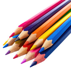 Close-up of colorful pencils clustered together
