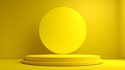 Yellow Circular Platform and Wall Backdrop