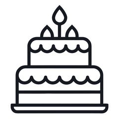 Simple birthday cake icon design for celebrations