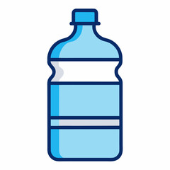 Modern flat design water bottle icon for health and hydration