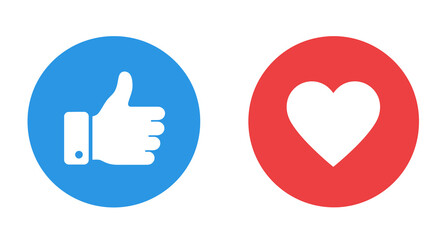 Blue Circle with White Thumbs Up Icon, Social Media Symbol