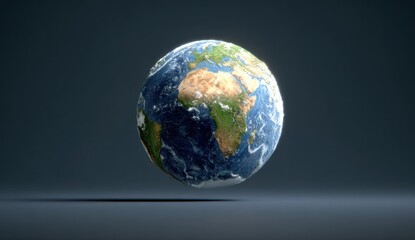 Fototapeta premium A captivating view of our planet Earth showcasing continents and oceans against a serene dark backdrop evoking a sense of global awareness.