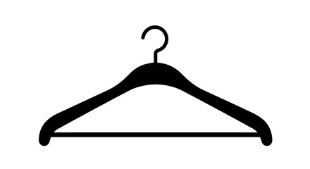 Simple Black Wooden Clothes Hanger Silhouette