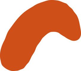 Curved Red Boomerang Blob Shape