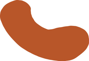 Freeform Burnt Orange Bean Curve Shape