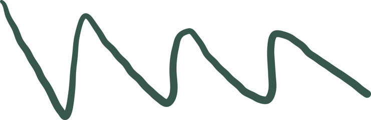 Dark Green Wavy Zigzag Line Element