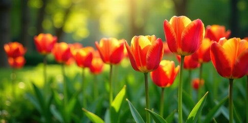 Vibrant Siam tulip flowers in full bloom amidst lush green foliage , Plant Photography, Spring Blooms, Siam Tulips