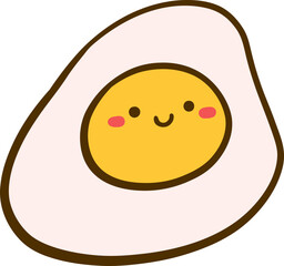 Kawaii Sunny Side Egg With Smiling Yolk