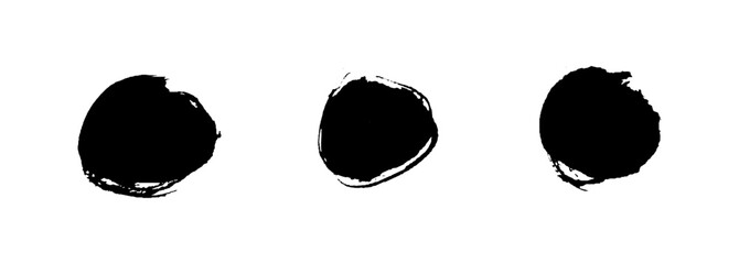 Hand drawn circle brush sketch set