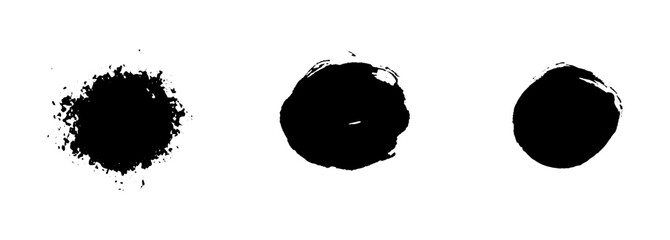 Hand drawn circle brush sketch set