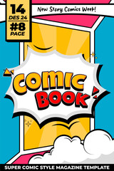 Colorful Comic Book Illustration With Bright Design and Text Elements