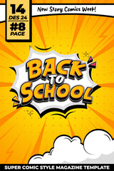 Vivid Back To School Greeting with Comic Style Design
