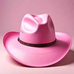 Pink cowboy hat on pink background