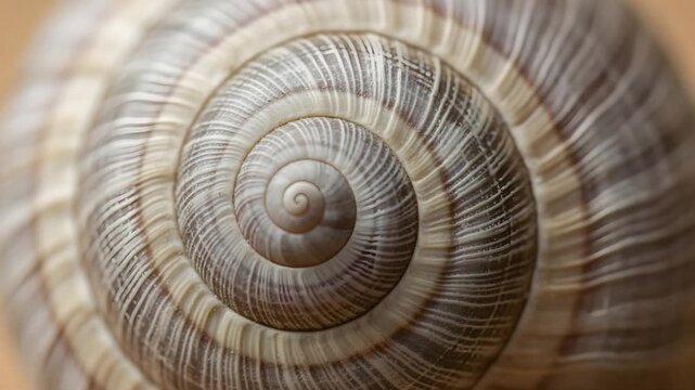 Snail Shell Close-up Showing Spiral Pattern Detail