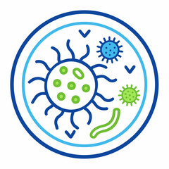 Clean outline icon representing antimicrobial properties on a white background