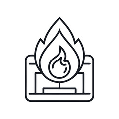 Linear fireproofing and insulation icon representing safety and protection