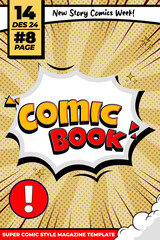 template comic book magazine cartoon background manga vector