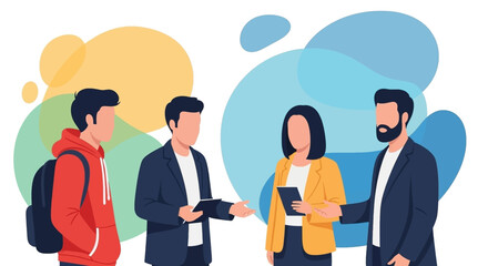 Diverse group of young professionals collaborating, perfect for business presentations or website landing pages.