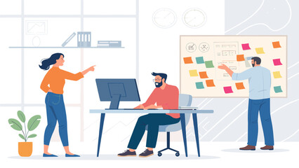 Teamwork and Collaboration in Modern Office Setting - Ideal for Business Presentations