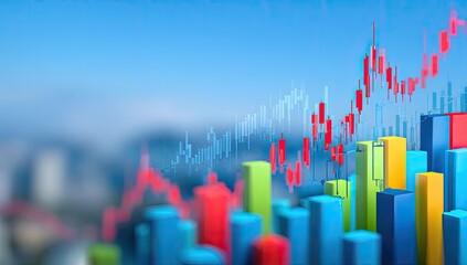 Abstract financial chart overlaying a cityscape (1)