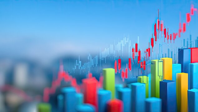Abstract financial chart overlaying a cityscape (1)