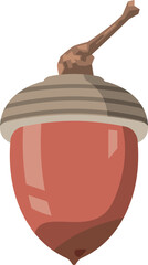 枝付きどんぐりのかわいいイラスト