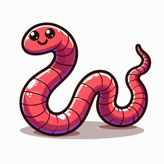 Fototapeta premium cartoon earthworm vector illustration