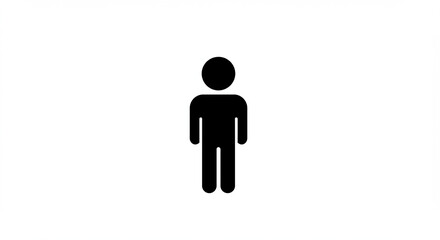 Simple Person Icon on White Background