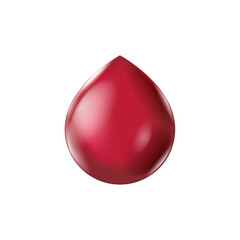 red blood drop - isolated background
