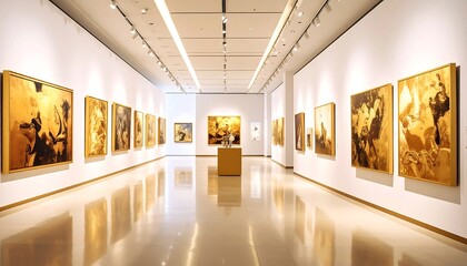Spacious art gallery interior
