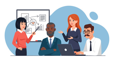 Diverse business team brainstorming ideas during a meeting. Ideal for presentations, websites, and marketing materials.