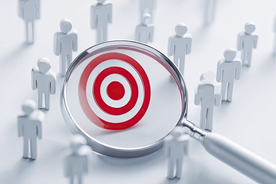 Magnified target surrounded by many people