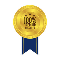 100% Premium Quality Gold Medal Badge with Red Ribbon and Best Quality Assurance