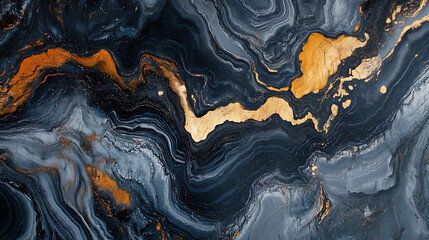 Obraz premium Abstract Marble Swirl with Golden Veins