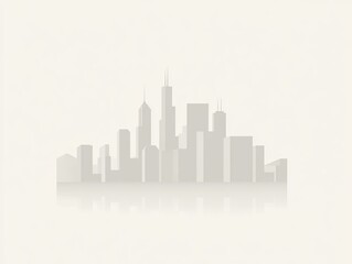 Fototapeta premium City skyline silhouette with reflection