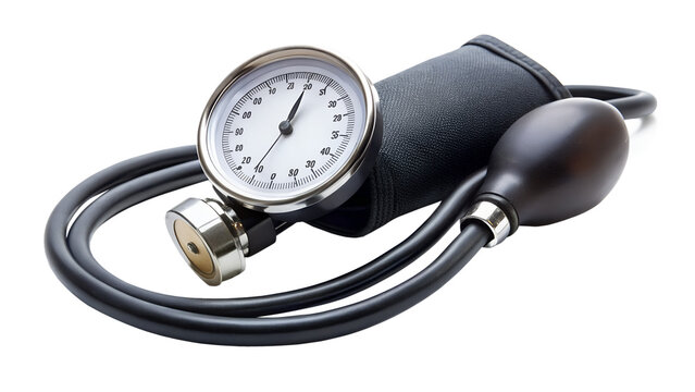 A sphygmomanometer isolated on transparent background, a medical device used for measuring blood pressure for health monitoring and diagnosis
