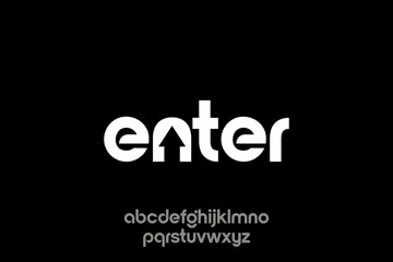 Obraz premium Enter logo typeface on black background