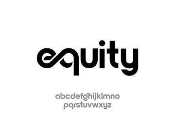 Fototapeta premium Equity wordmark logo design in black typeface