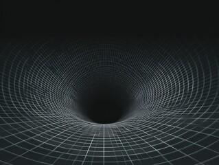 Obraz premium A gridded tunnel into darkness
