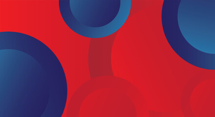 Gradient red background with blue circle pattern
