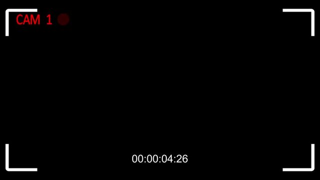CCTV 4 camera display on main monitor with scan lines on black screen. Video footage display blue screen .10 minute recorder screen.