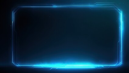 Futuristic glowing blue rectangle