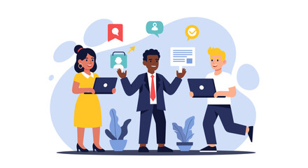 Diverse business team collaborating on a project, ideal for website banners or presentations.