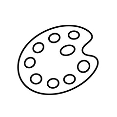 Obraz premium Simple Black Line Art of a Classic Artist's Palette