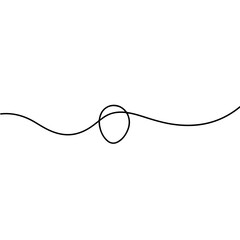 Continuous Line Art Depicting a Simple Circle and Wavy Lines