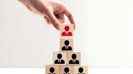 Strategic leader placing top talent into organizational hierarchy, building a strong, motivated team for business success and growth.