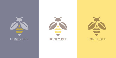 bee logo vector animal design