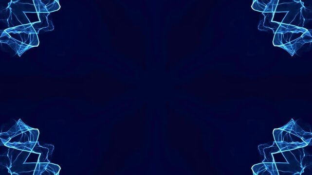 Abstract blue energy background with glowing atom shapes, fluid motion, and futuristic design elements, ideal for science, technology, or business themes.